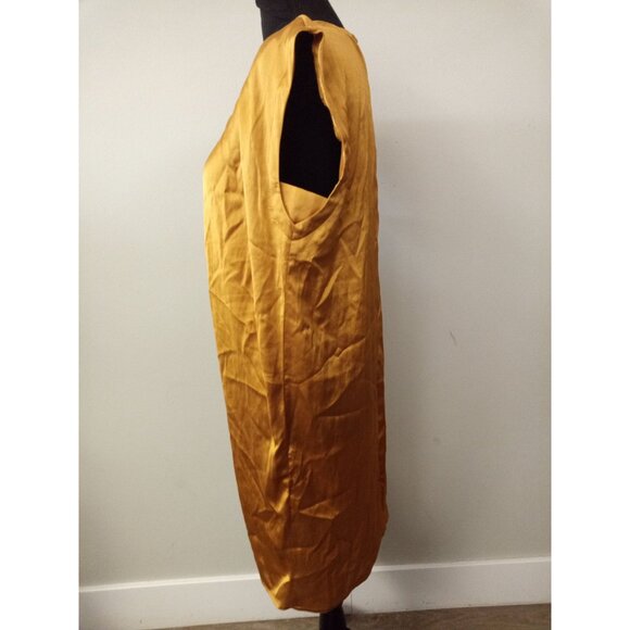 NWT Vero Moda Yellow Gold Mini Shift Dress Size Medium - Picture 2 of 6